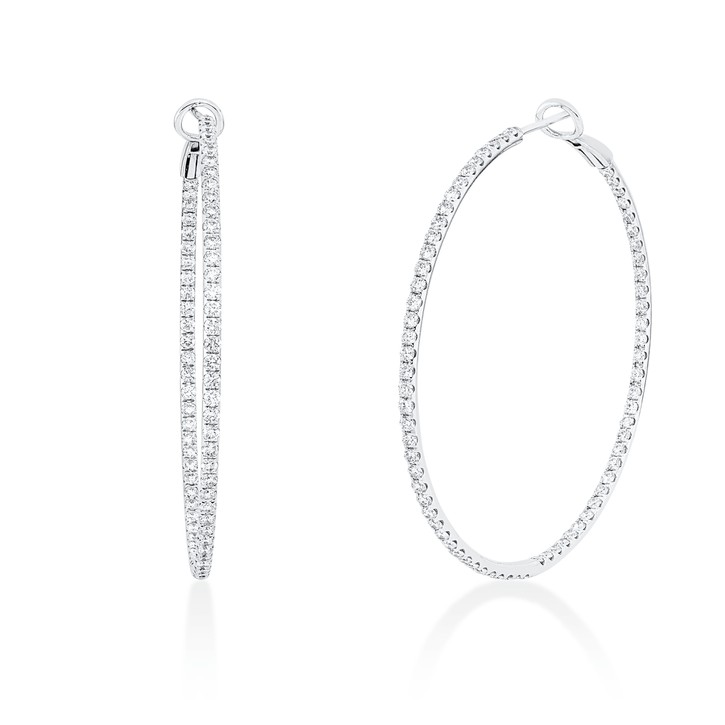 Creolen aus 750 Weißgold 142 Brillanten 2.58ct