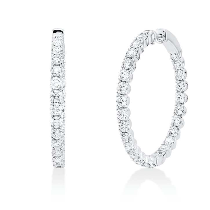 Creolen aus 750 Weißgold 66 Brillanten 2.93ct