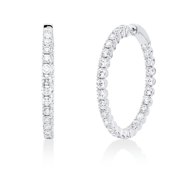 Creolen aus 750 Weißgold 66 Brillanten 2.93ct