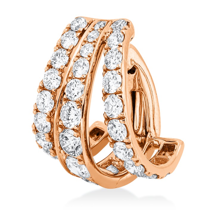 Creolen aus 750 Rotgold 30 Brillanten 1.25ct