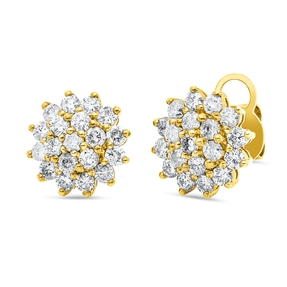 Ohrstecker aus 750 Gold Gelbgold 38 Brillanten 1,72ct TW-SI 11,3x11,5mm