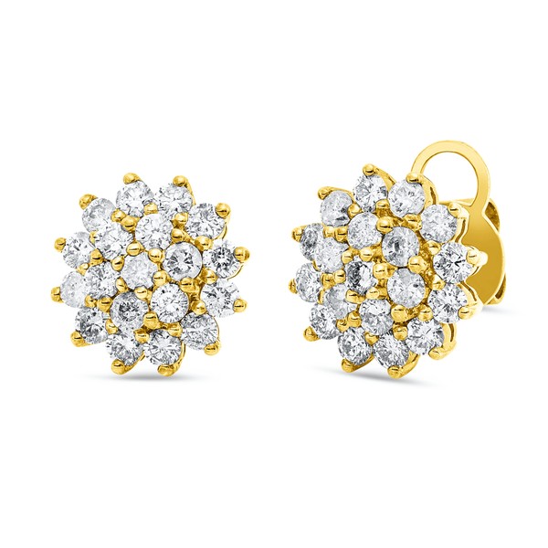 Ohrstecker aus 750 Gelbgold 38 Brillanten 1.72ct