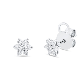 Ohrstecker aus 750 Gold Weißgold 14 Brillanten 0,25ct TW-SI 5,8x5,8mm