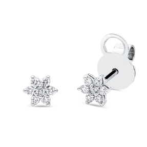 Ohrstecker aus 750 Gold Weißgold 14 Brillanten 0,15ct TW-SI 4,5x5mm