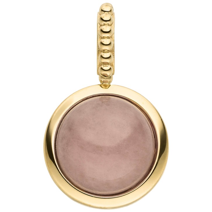 Anhänger aus 375 Gelbgold mit Chalcedon rosa