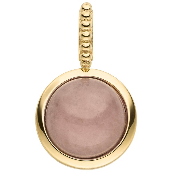 Anhänger aus 375 Gelbgold mit Chalcedon rosa