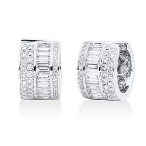 Creolen aus 750 Gold Weißgold 88 Diamanten 1,72ct TW-VSI 15,3x9,8mm