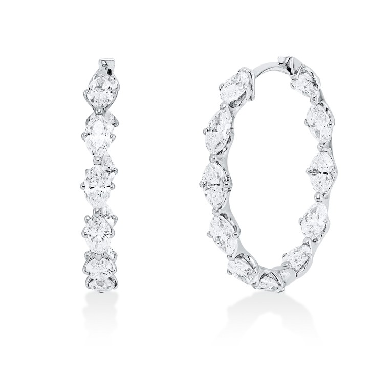 Creolen aus 750 Weißgold 22 Diamanten 2.93ct