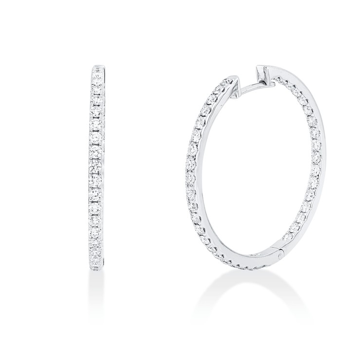 Creolen aus 750 Weißgold 76 Brillanten 1.67ct