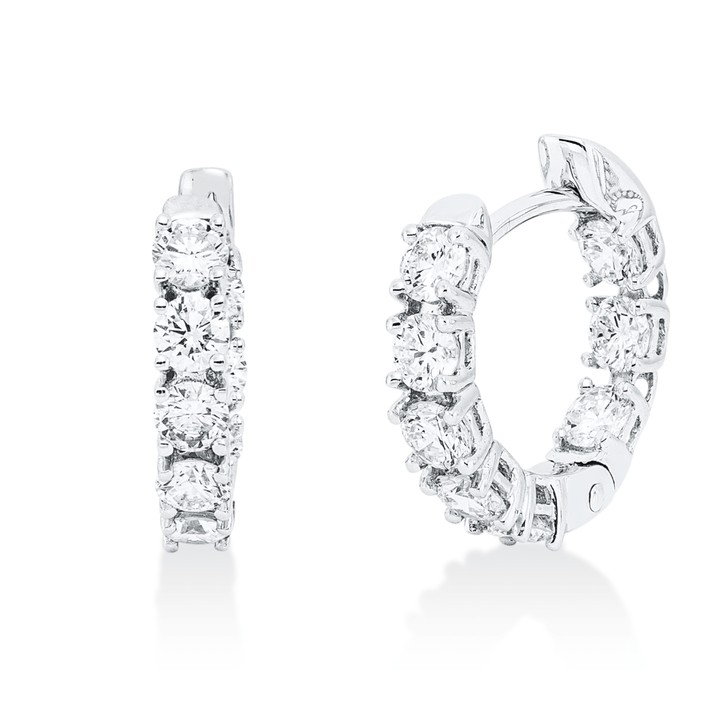 Creolen aus 750 Weißgold 16 Brillanten 1.31ct