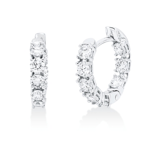 Creolen aus 750 Gold Weißgold 16 Brillanten 1,31ct TW-VSI 14,6x2,7mm