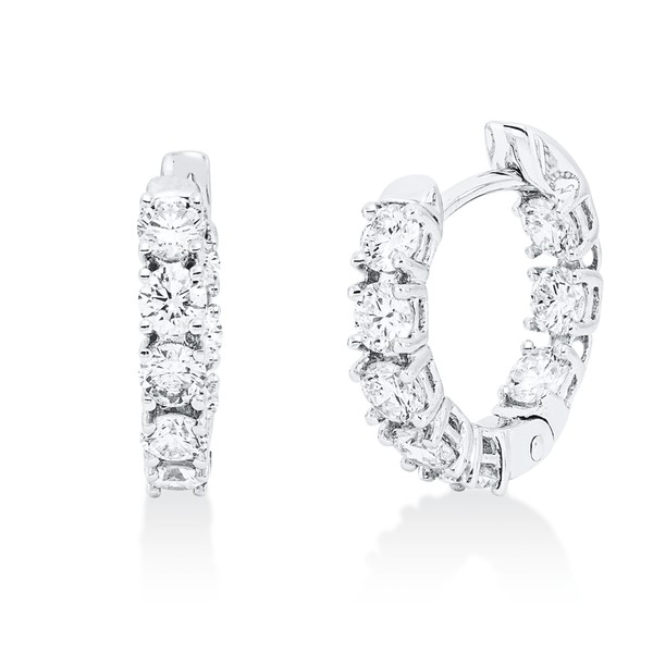 Creolen aus 750 Weißgold 16 Brillanten 1.31ct