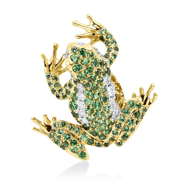 Anhänger aus 750 Gold gelb weiß 109 Tsavorithe