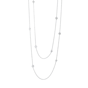 Collier aus 750 Gold Weißgold 24 Diamanten 1,09ct TW-PI L:160cm
