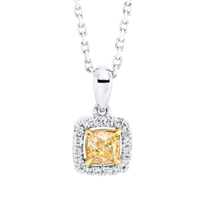 Collier aus 750 Gold gelb/weiß 17 Diamanten 0,38ct L:42cm 4er-Krappe
