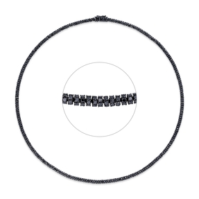 Collier aus 750 Gold Weißgold 1637 Brillanten 16,93ct schwarz L:45,7cm