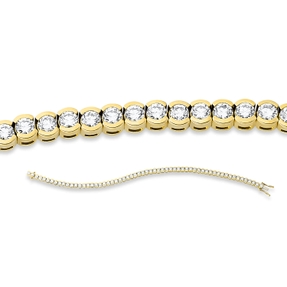 Armband aus 750 Gold gelb/weiß 60 Brillanten 3,49ct TW-SI L:17,8cm Halbzarge