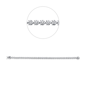 Armband aus 750 Gold Weißgold 37 Brillanten 9,21ct F-VVS L:17,8cm 3er-Krappe