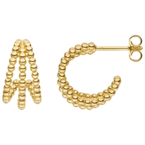 Kugel Ohrringe Creolen Halbcreolen 14,3x7,9mm aus 375 Gold Gelbgold Ohrschmuck
