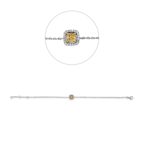 Armband aus 750 Gold gelb/weiß 21 Diamanten 0,45ct L:18cm 4er-Krappe