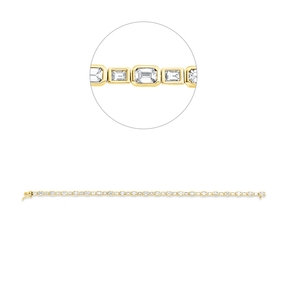 Armband aus 750 Gold Gelbgold 40 Diamanten 3,83ct TW-VSI B:3,6mm L:18cm