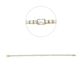 Armband aus 750 Gold Gelbgold 73 Diamanten 3,74ct TW-SI B:3,6mm L:17,8cm Armband aus 750 Gold Gelbgold 73 Diamanten 3,74ct TW-SI B:3,6mm L:17,8cm