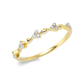 Ring aus 585 Gold Gelbgold 15 Brillanten 0,1ct TW-SI B:2,5mm Ring aus 585 Gold Gelbgold 15 Brillanten 0,1ct TW-SI B:2,5mm