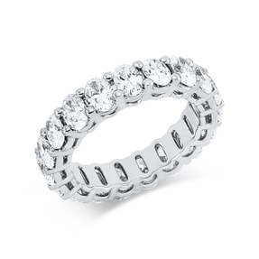 Ring aus 750 Weißgold 19 Diamanten Oval-Schliff 4,56ct TW-VSI B:4,7mm Ring aus 750 Weißgold 19 Diamanten Oval-Schliff 4,56ct TW-VSI B:4,7mm