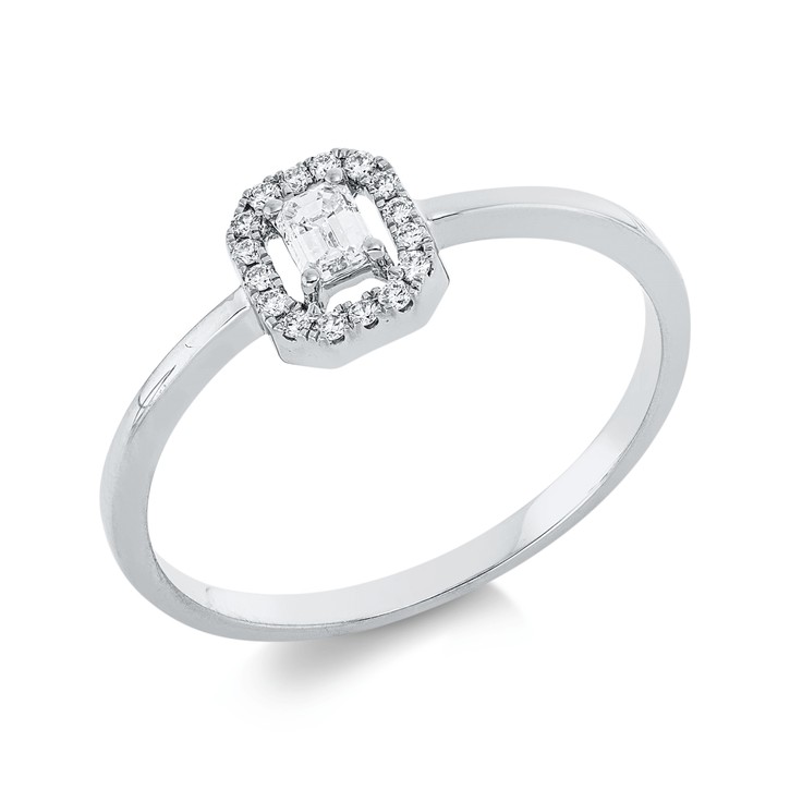 Ring aus 750 Weißgold 17 Brillanten 0.19ct