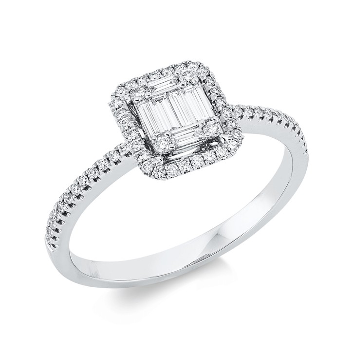 Ring aus 750 Weißgold 62 Brillanten 0.31ct