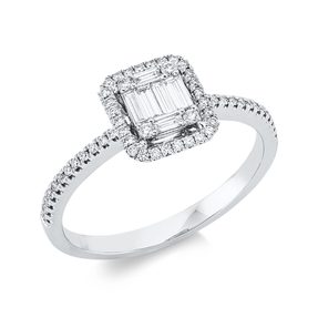 Ring aus 750 Gold Weißgold 62 Diamanten 0,31ct B:8,3mm Ring aus 750 Gold Weißgold 62 Diamanten 0,31ct B:8,3mm