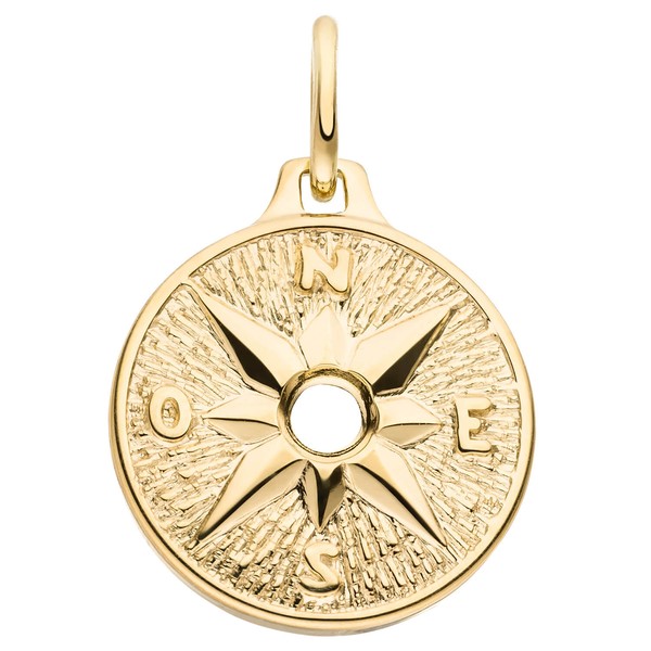 Anhänger Kompass Windrose aus 375 Gelbgold