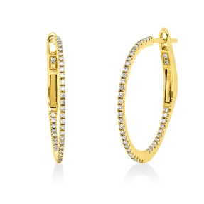 Creolen aus 750 Gold Gelbgold 86 Brillanten 0,18ct W-SI Ø19mm