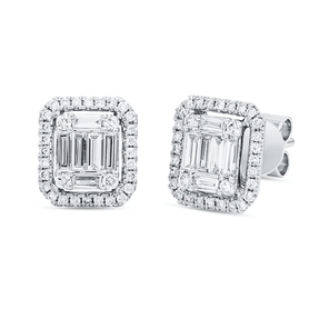 Ohrstecker aus 750 Gold Weißgold 76 Diamanten 0,47ct 8,5x7,6mm Ohrstecker aus 750 Gold Weißgold 76 Diamanten 0,47ct 8,5x7,6mm