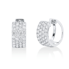 Pavé Creolen aus 750 Weißgold 74 Brillanten 1,76ct TW-SI 15,4x7,4mm