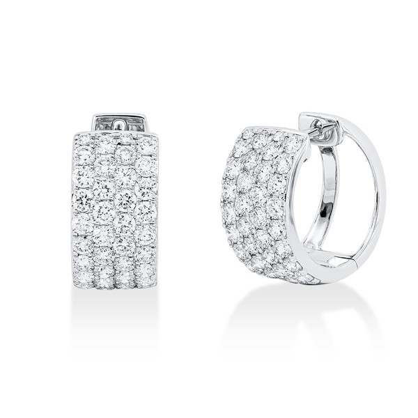 Pavé Creolen aus 750 Weißgold 74 Brillanten 1.76ct