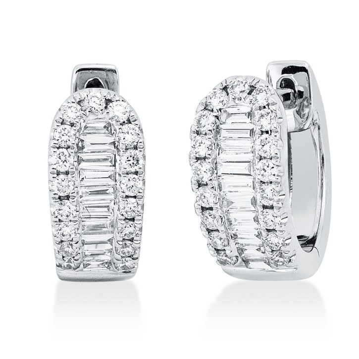 Creolen aus 585 Weißgold 54 Brillanten 0.27ct