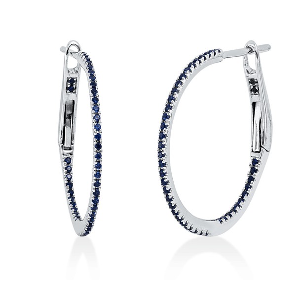 Creolen aus 750 Weißgold 86 Saphire