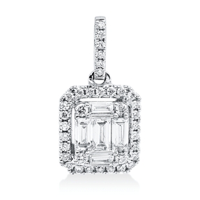 Anhänger aus 750 Gold Weißgold 41 Diamanten 0,37ct 15,7x8,3mm mit Öse Anhänger aus 750 Gold Weißgold 41 Diamanten 0,37ct 15,7x8,3mm mit Öse