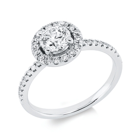 Ring aus 585 Gold Weißgold 35 Diamanten 1,01ct B:9,4mm 4er-Krappe Ring aus 585 Gold Weißgold 35 Diamanten 1,01ct B:9,4mm 4er-Krappe