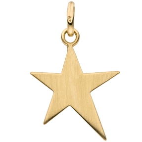 Anhänger Stern mit Glitzereffekt aus 375 Gold Gelbgold teilmattiert 19,1x14,4mm Anhänger Stern mit Glitzereffekt aus 375 Gold Gelbgold teilmattiert 19,1x14,4mm