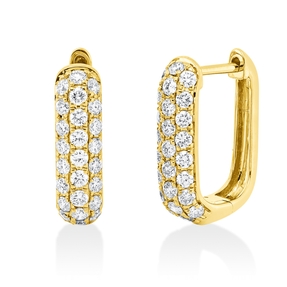 Creolen aus 750 Gold Gelbgold 50 Brillanten 0,63ct TW-SI 14,2x4mm