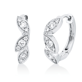 Ohrstecker aus 750 Gold Weißgold 18 Brillanten 0,34ct TW-SI/PI 12x12,7mm