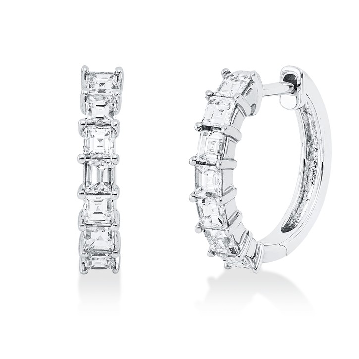 Creolen aus 750 Weißgold 14 Diamanten 1.11ct