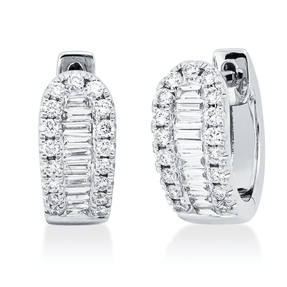 Creolen aus 585 Gold Weißgold 54 Diamanten 0,27ct 9,7x4,5mm