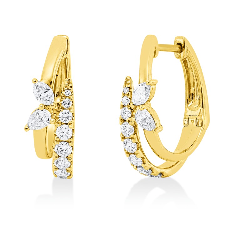 Creolen aus 750 Gelbgold 20 Brillanten 0.63ct