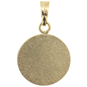 Anhänger rund Ø 13mm aus 375 Gold Gelbgold mit Opal Opalanhänger