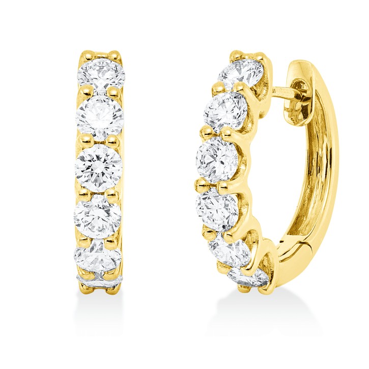 Creolen aus 750 Gelbgold 12 Brillanten 1.2ct