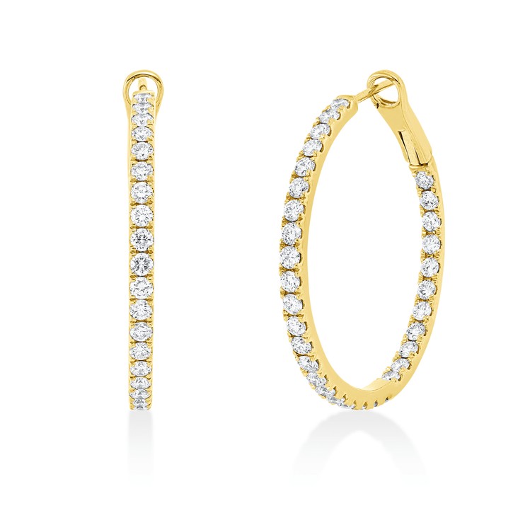 Creolen aus 750 Gelbgold 64 Brillanten 1.67ct