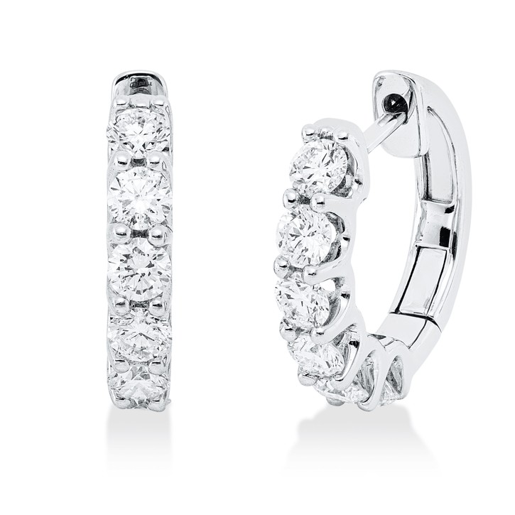 Creolen aus 750 Weißgold 12 Brillanten 1.18ct